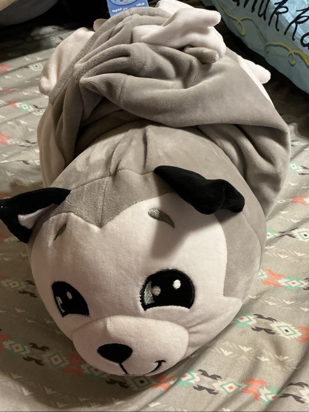 Plush Husky Dog Toy Pillow - Gray Soft Cuddly Pet Plush